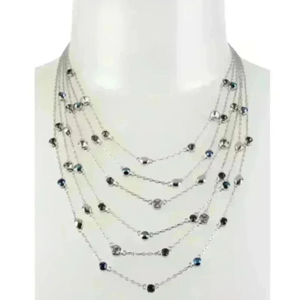 - Kenneth Cole Silver-tone illusion layered necklace